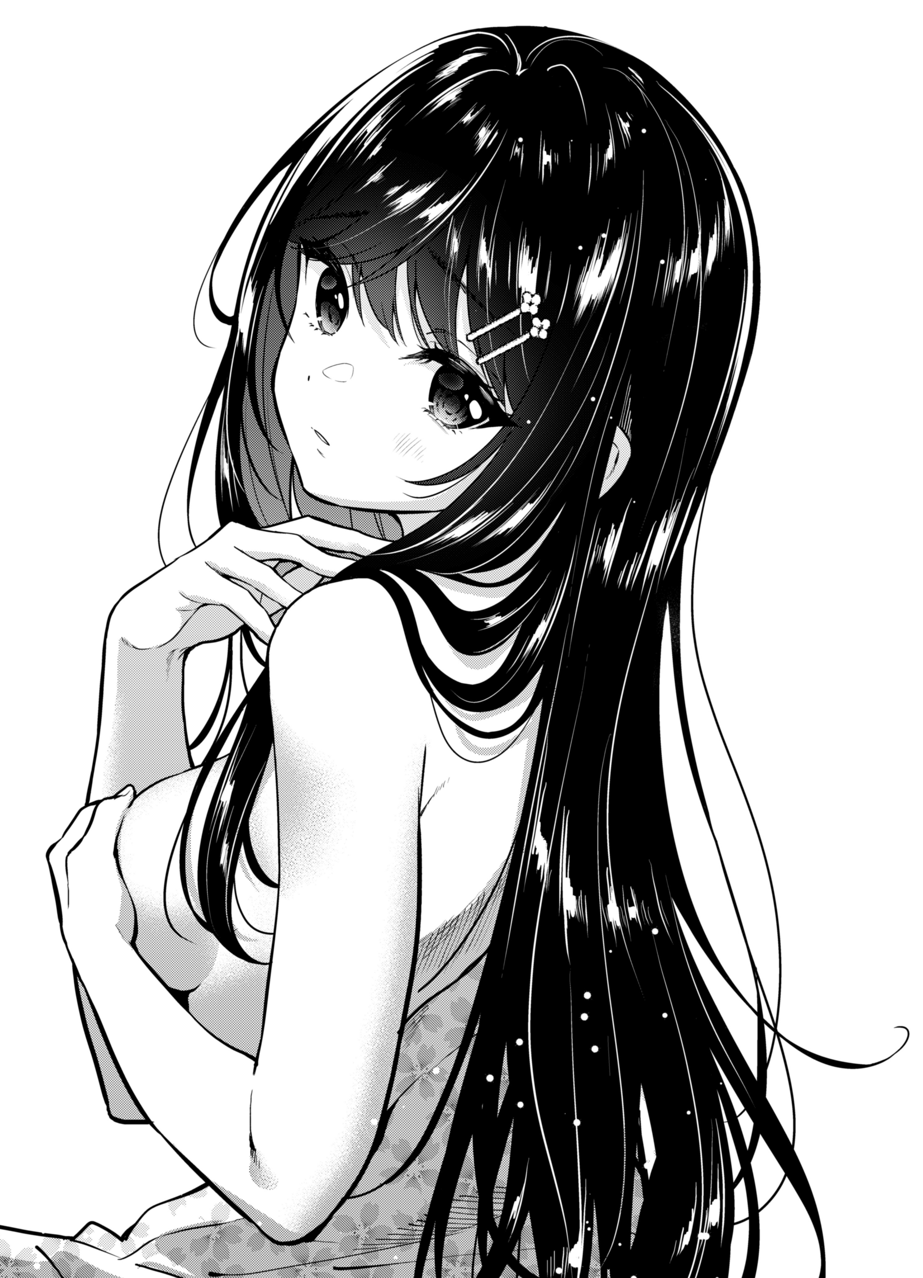 kazawa-youhei-breast-hold-breasts-monochrome-no-bra-1146145-yande-re